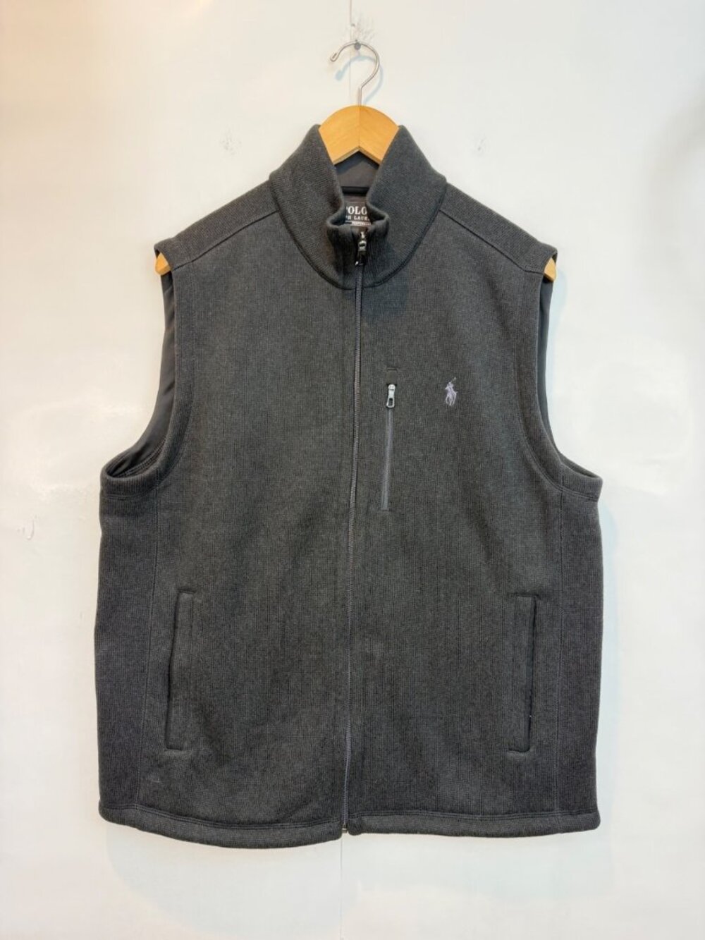 Polo Ralph Lauren Men's Performance Fleece Vest Size Large Full Zip Dark Gray